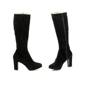 Daniele Ancarani Nero Gray Suede Knee High Boots 37/7 Made in Spain AN4937